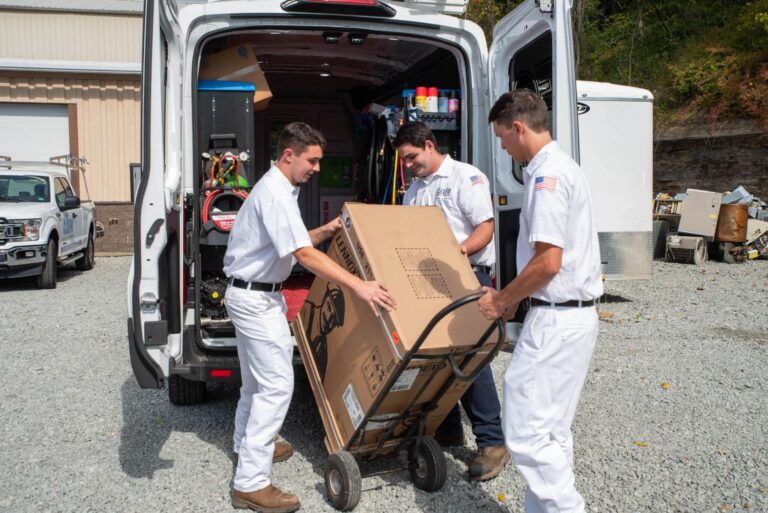 Calfo employees loading product into company vehicle in pittsburgh pa