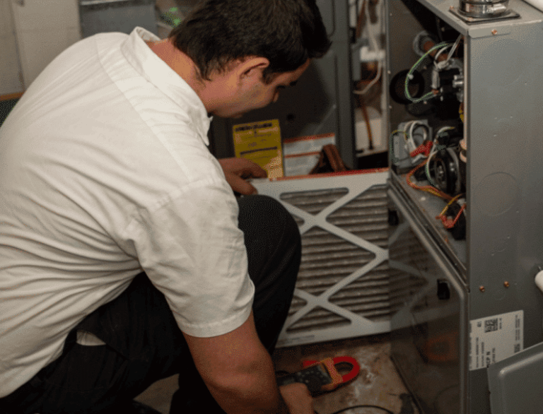 calfo employee checking indoor air quality in pittsburgh pa