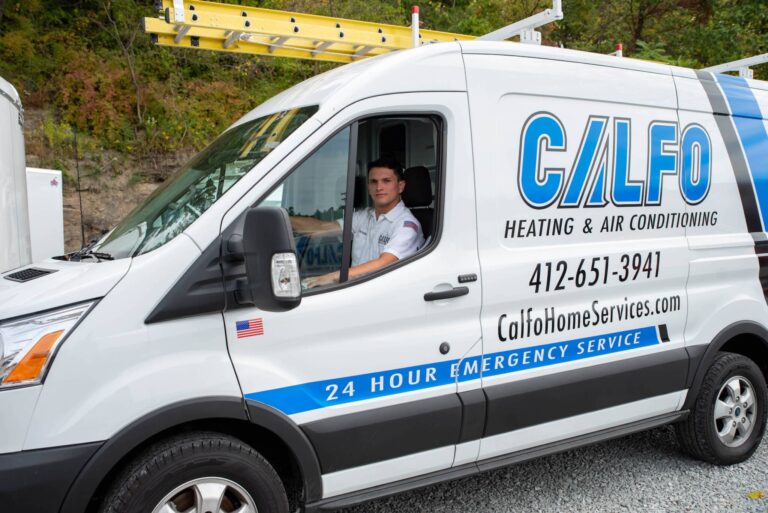 calfo staff member in company van in pittsburgh pa